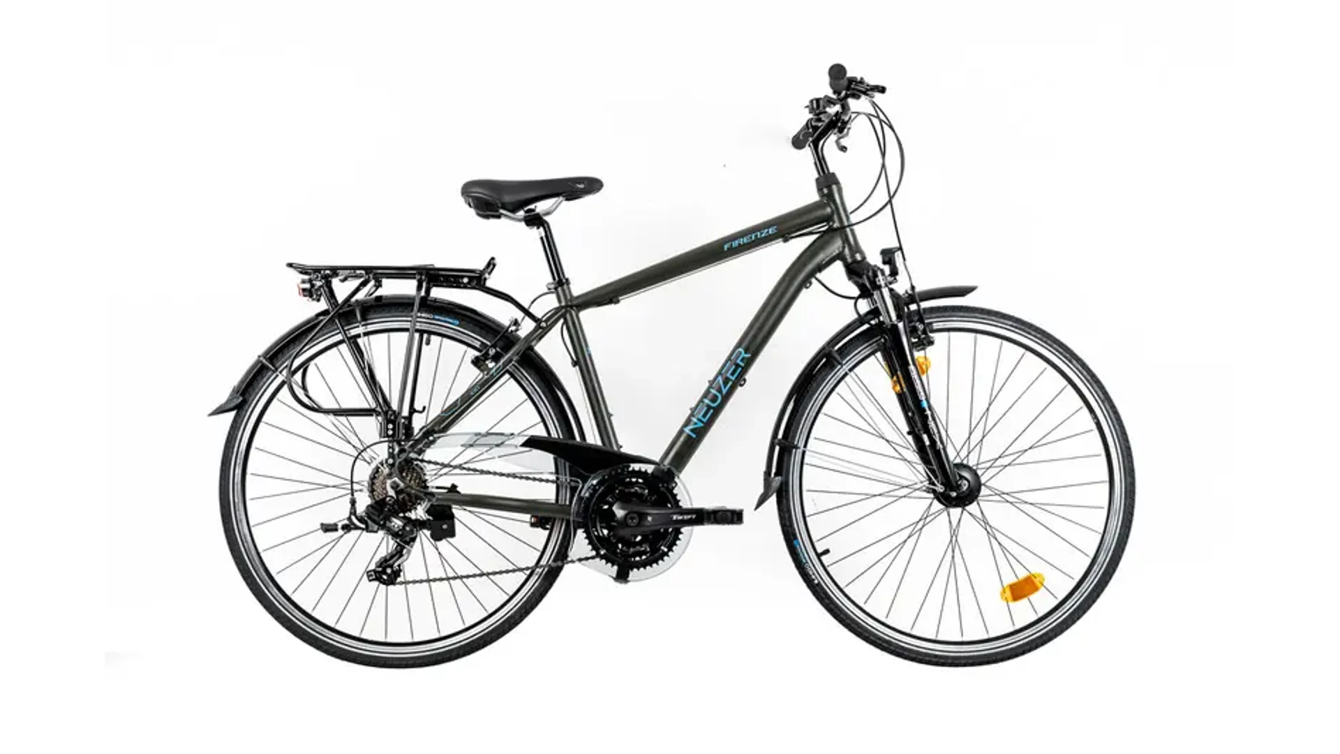 NEUZER Firenze 100 28" férfi túra/trekking kerékpár, szürkésoliva/azúrkék, 19"