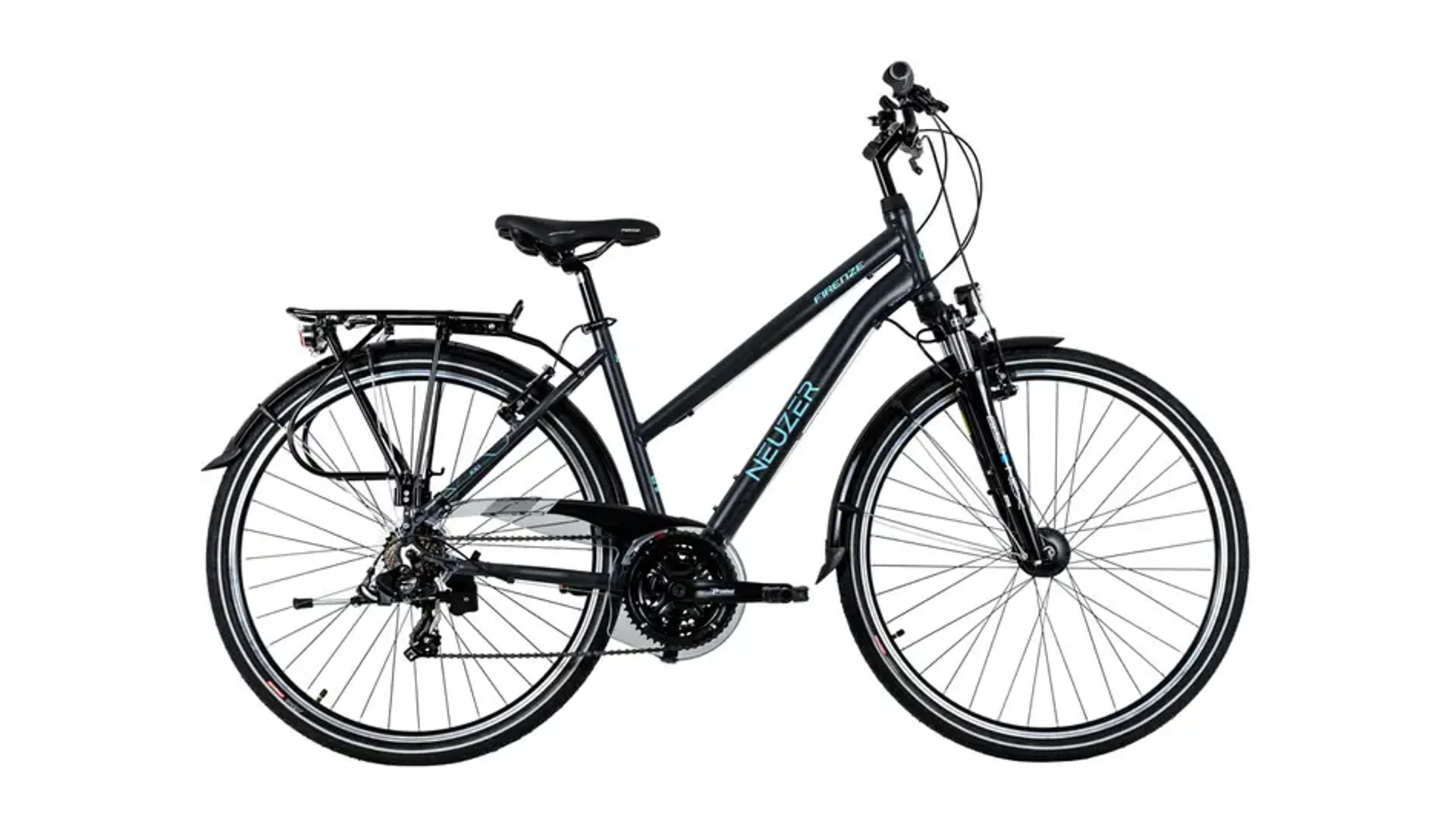 NEUZER Firenze 100 28" női túra/trekking kerékpár, antracit/neon türkiz, 19" NEUZER Firenze 100 28" női túra/trekking kerékpár, antracit/neon türkiz, 19"