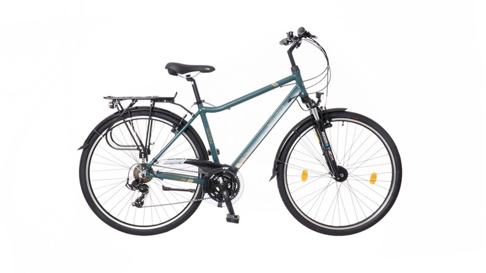 NEUZER Ravenna 100 28" férfi túra/trekking kerékpár, matt zöld/sárga, 17"