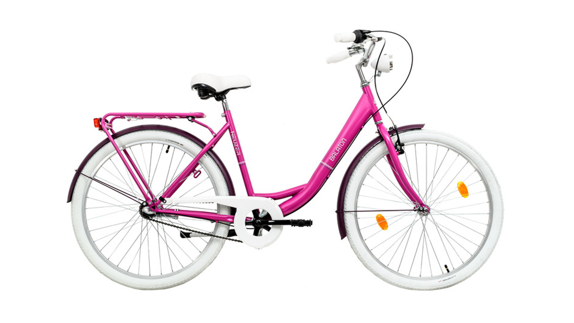 NEUZER Balaton Premium 26 N3 26" női városi kerékpár, 3 sebességes agyváltós, pink/padlizsán