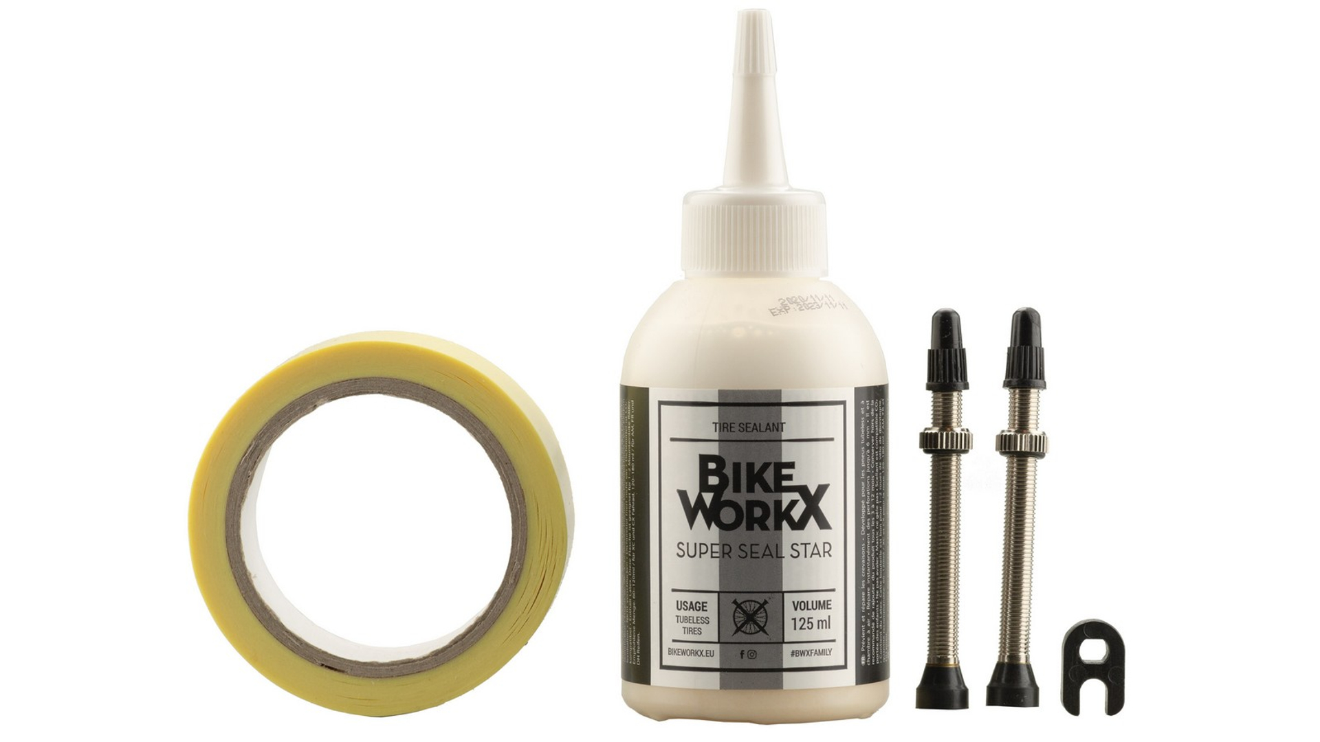 BIKEWORKX Tubeless Ready Kit országúti és gravel kerékpárokra  belső nélküli rendszerhez, szingó/presta szeleppel (60mm)