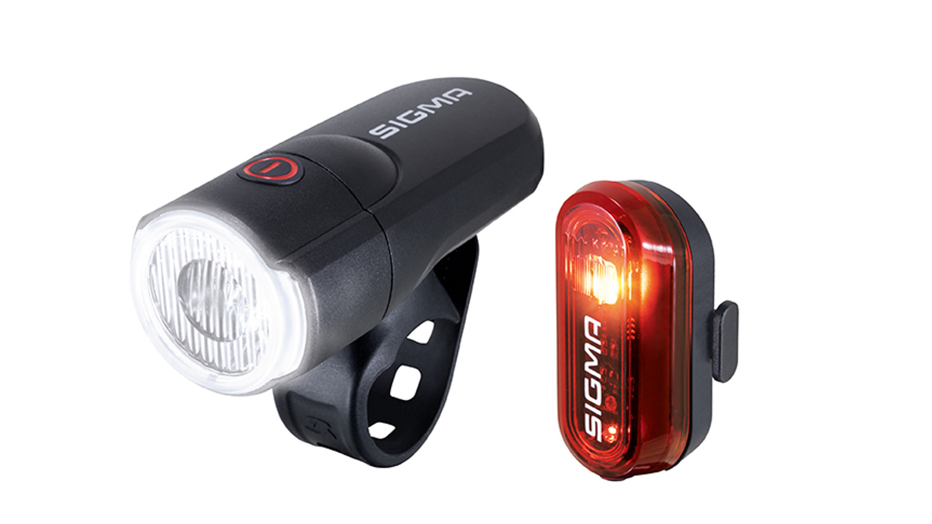 SIGMA Aura 30 + Curve első és hátsó lámpa szett, elemes SIGMA Aura 30 + Curve első és hátsó lámpa szett, elemes