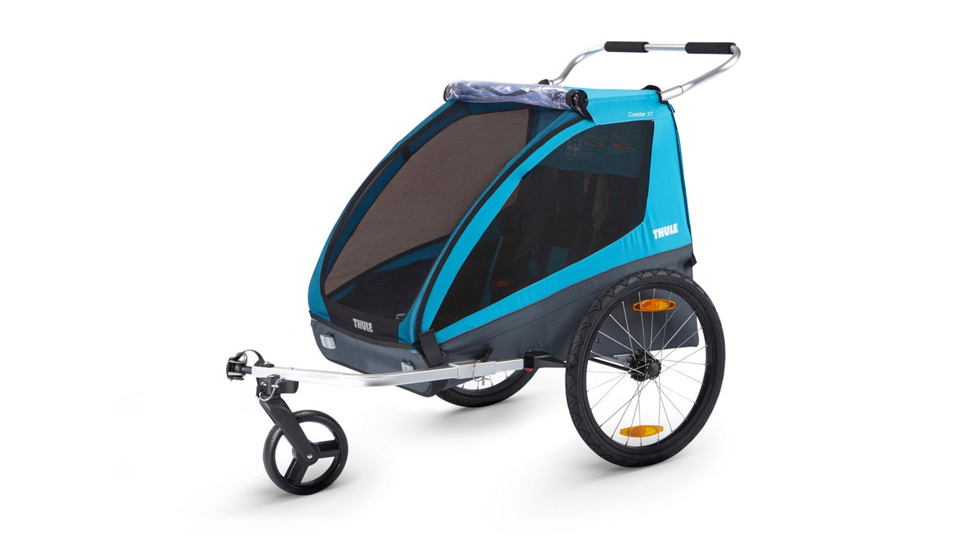 THULE Coaster XT kerékpáros utánfutó szett sétálókerékkel, kék