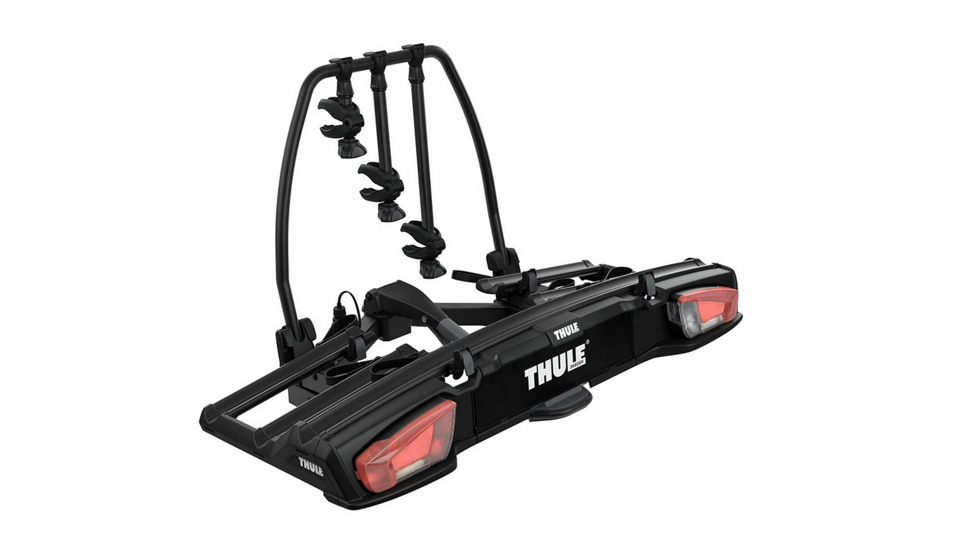 THULE VeloSpace XT 3 939 kerékpárszállító vonóhorogra 3 vagy 4 kerékpárhoz (e-bike/fatbike), dönthető, fekete