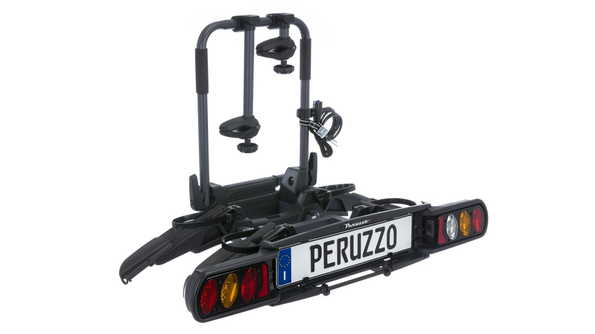 PERUZZO Pure Instinct (Pure2 Lock) kerékpárszállító vonóhorogra 2 kerékpárhoz, sínes, acél PERUZZO Pure Instinct (Pure2 Lock) kerékpárszállító vonóhorogra 2 kerékpárhoz, sínes, acél