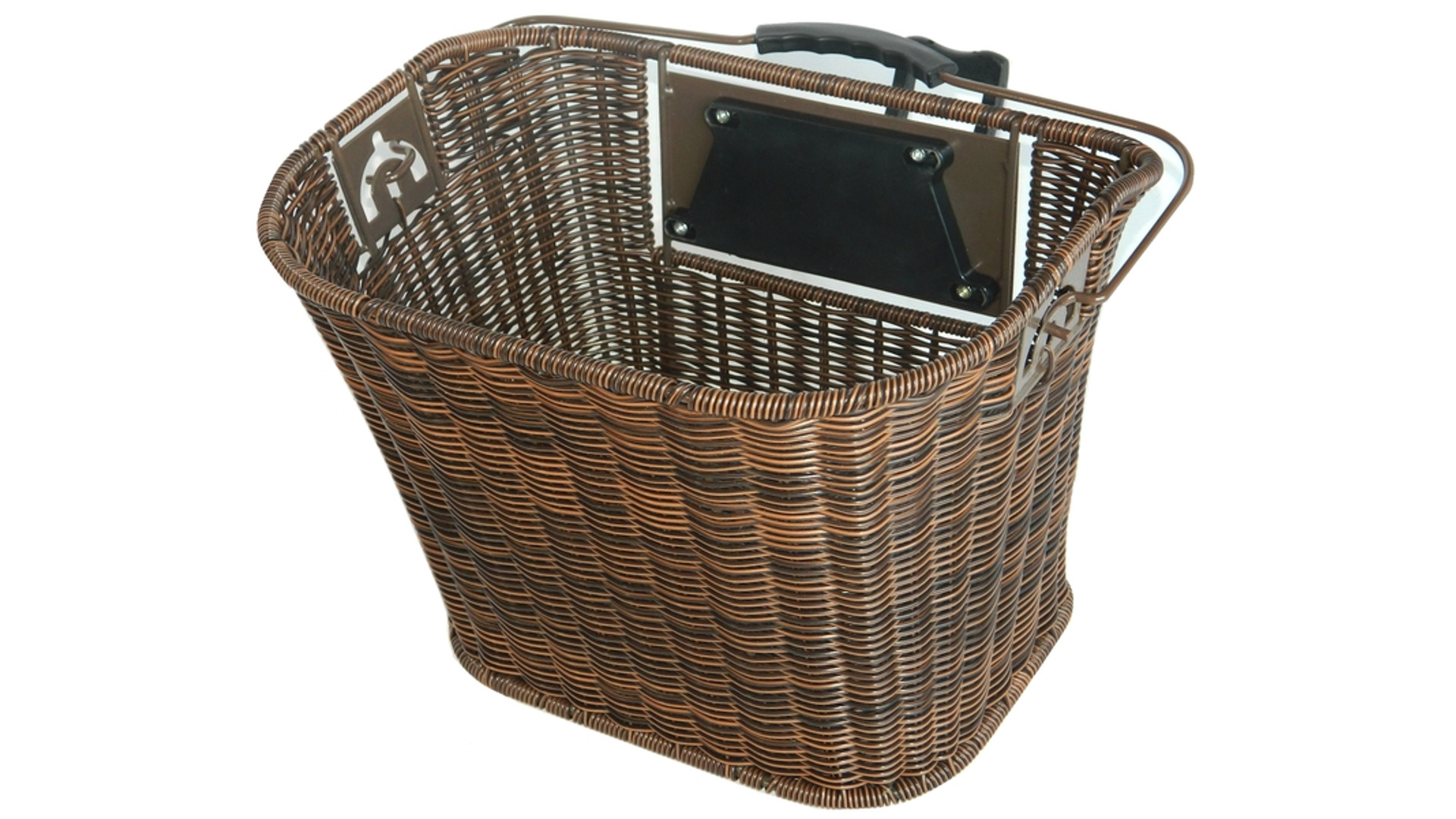 BIKETRADE Rattan QR első kosár, barna, polyrattan, gyorskioldós BIKETRADE Rattan QR első kosár, barna, polyrattan, gyorskioldós