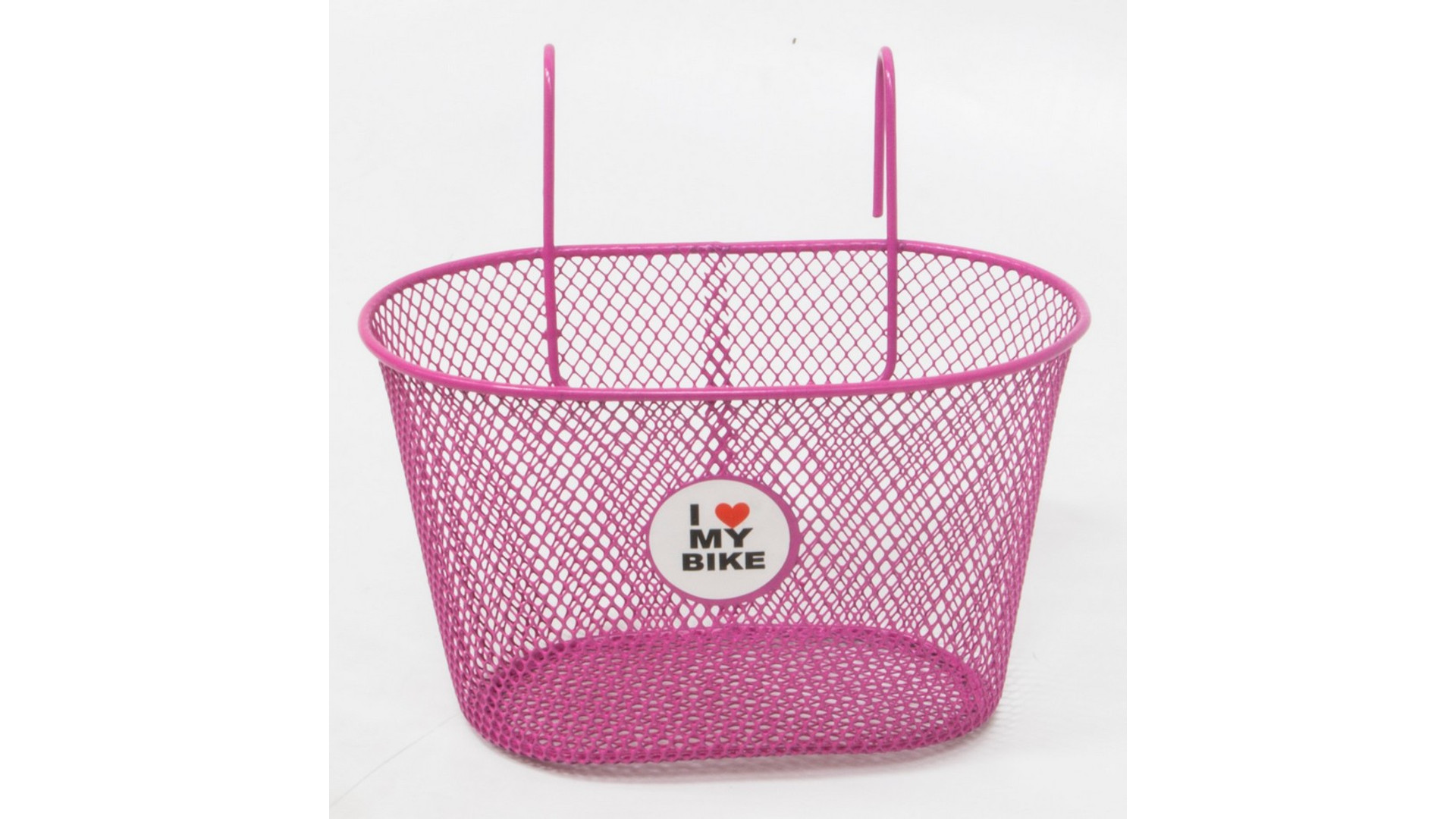 Első kosár gyermekkerékpárra, 12-20", akasztós, acél, pink