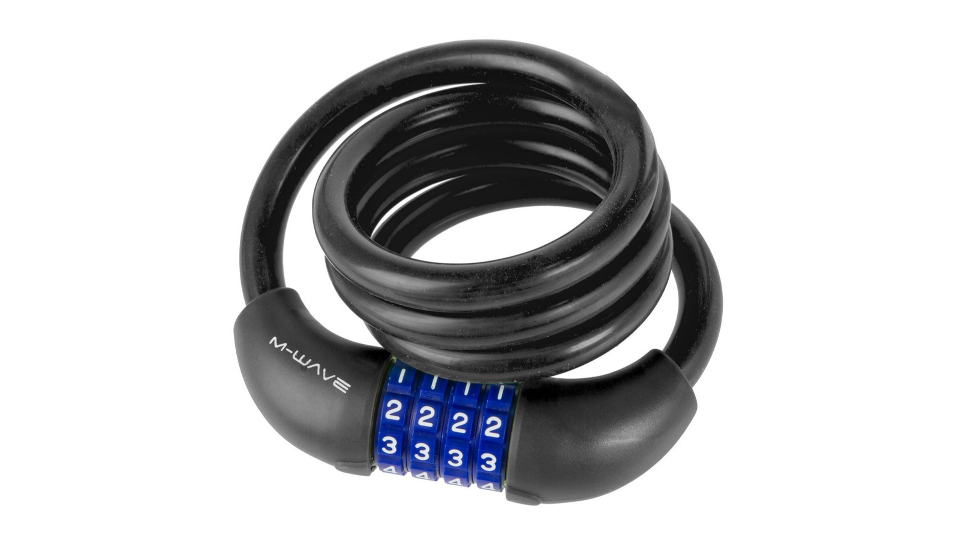 M-WAVE DS 12.10 S spirálzár / kerékpárlakat, számzáras, 12x1000 mm, fekete