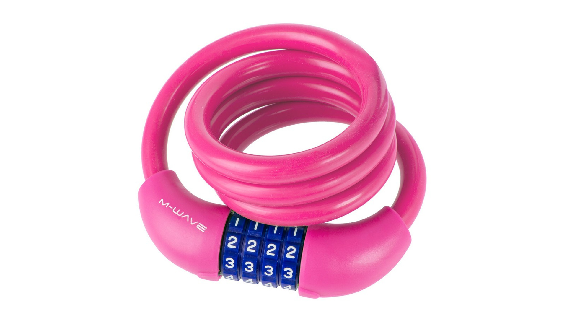 M-WAVE DS 12.10 S spirálzár / kerékpárlakat, számzáras, 12x1000 mm, pink