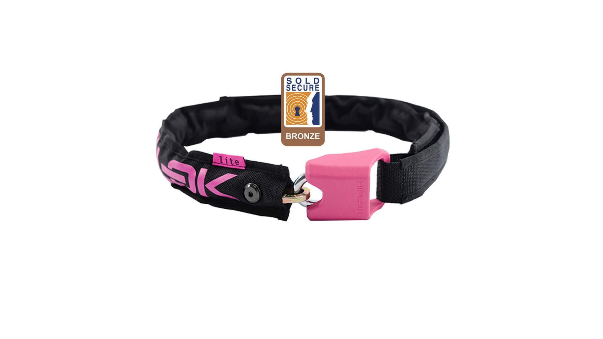 HIPLOK Lite derékra csatolható kerékpárzár, Black/Pink