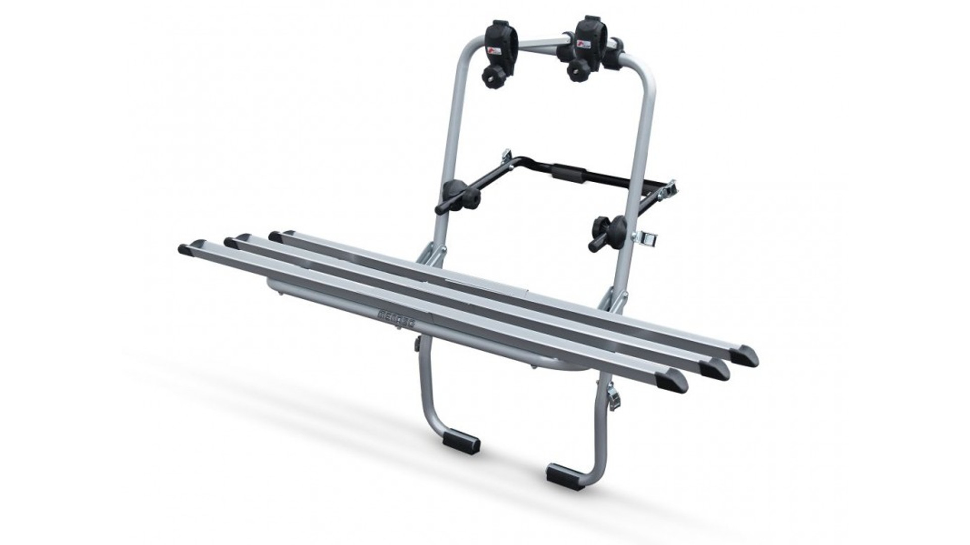 MENABO Steel Bike 3 kerékpárszállító hátsó ajtóra 3 kerékpárhoz, sínes, acél MENABO Steel Bike 3 kerékpárszállító hátsó ajtóra 3 kerékpárhoz, sínes, acél