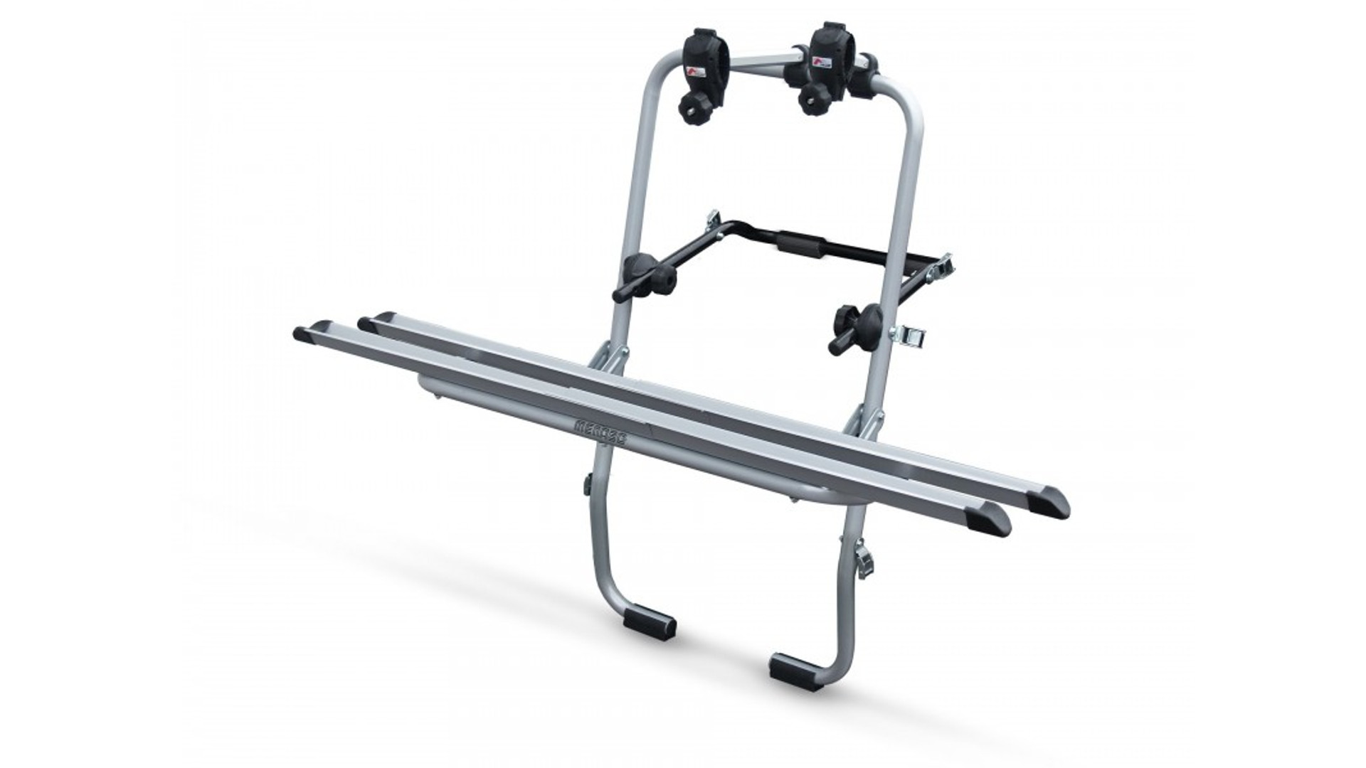 MENABO Steel Bike kerékpárszállító hátsó ajtóra 2 kerékpárhoz, sínes, acél MENABO Steel Bike kerékpárszállító hátsó ajtóra 2 kerékpárhoz, sínes, acél