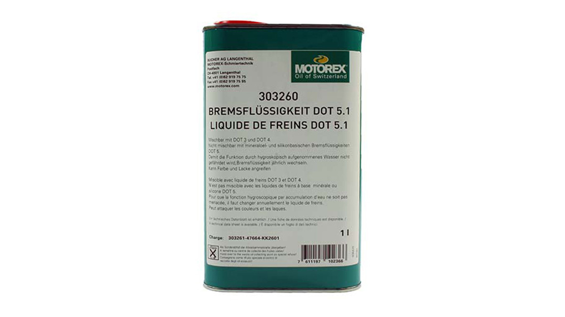 MOTOREX Brake Fluid DOT 5.1 fékfolyadék (180C forráspont), 1000ml