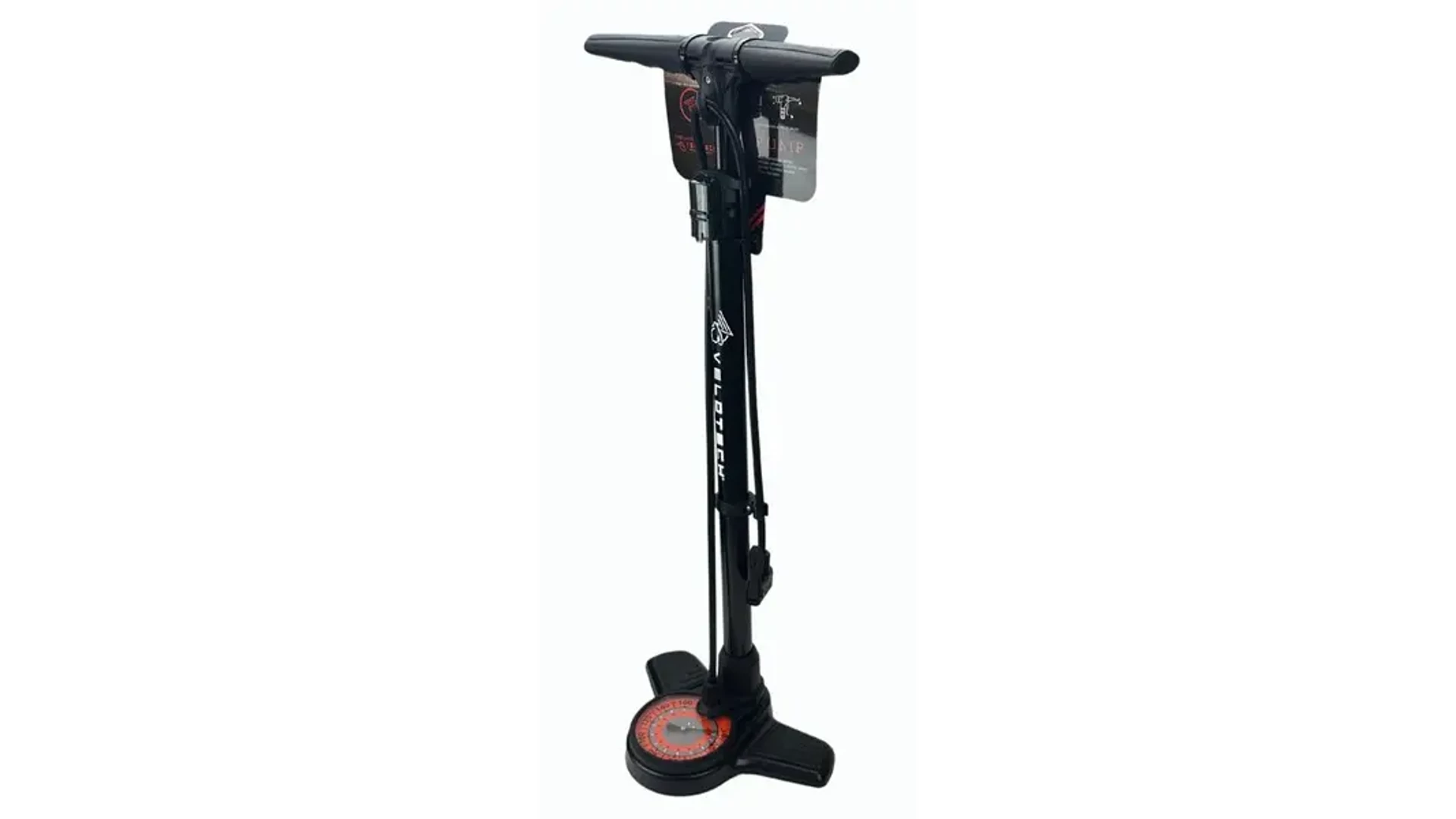 Velotech műhelypumpa nagyméretű nyomásmérővel, acél, fekete