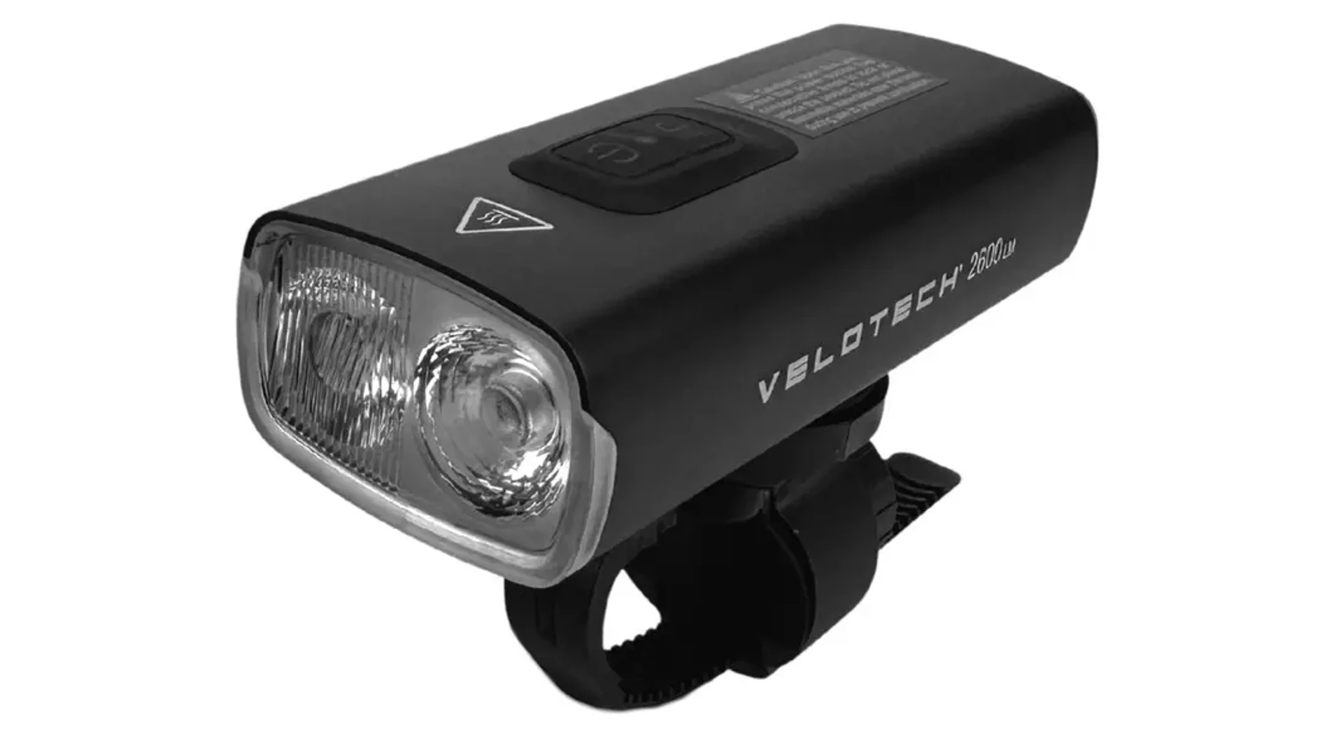 VELOTECH 2600LM 2 LED USB első lámpa / powerbank fényérzékelővel, 2600 lumen, alu