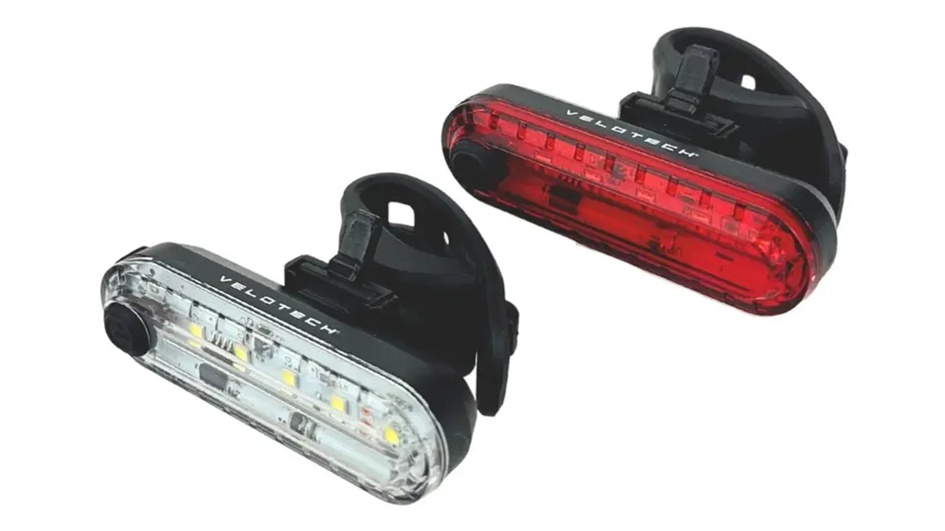 VELOTECH 2x5 LED USB első és hátsó lámpa / villogó szett