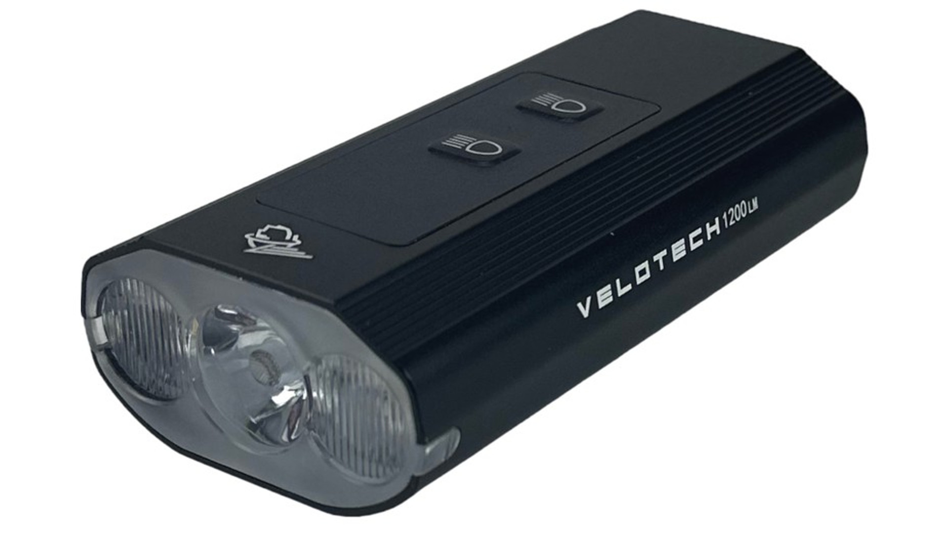 VELOTECH Pro 1200 3LED USB első lámpa, 1200 lumen, alu VELOTECH Pro 1200 3LED USB első lámpa, 1200 lumen, alu