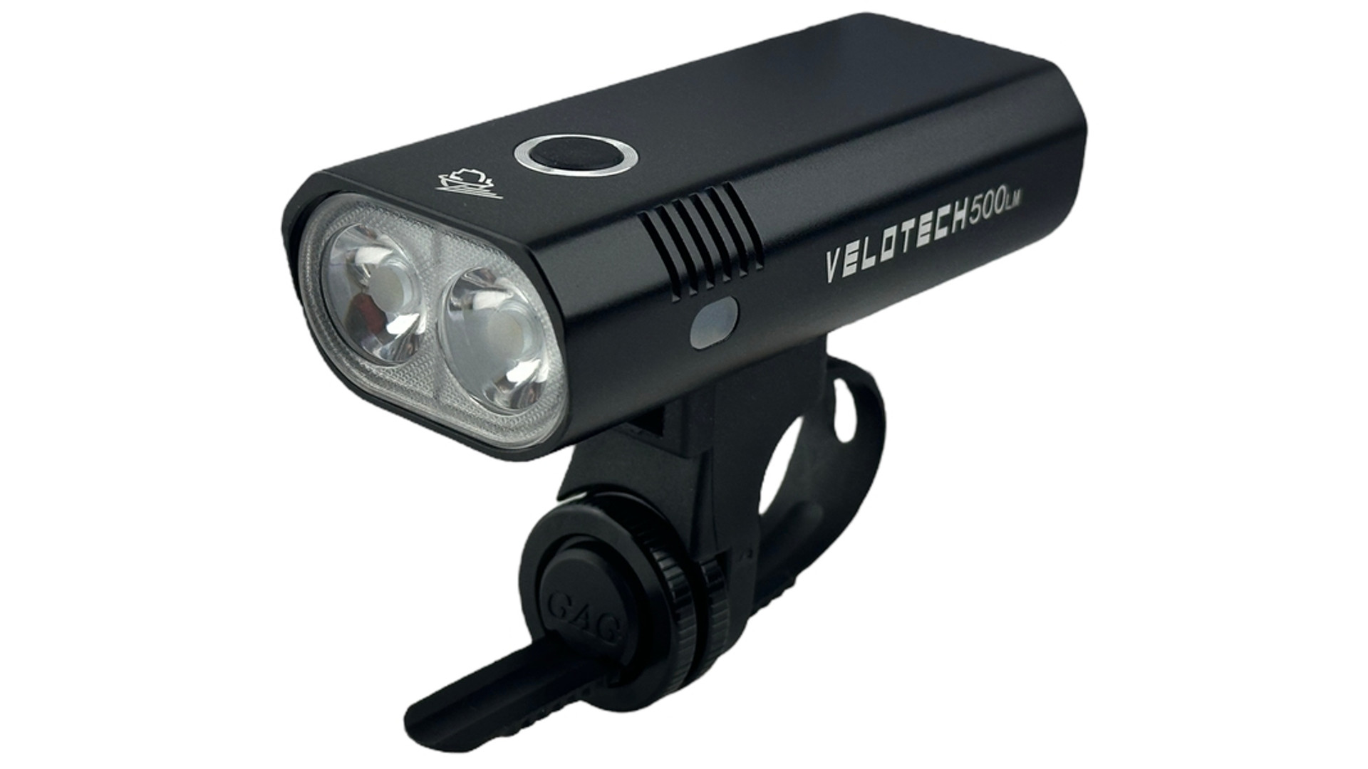 VELOTECH Pro 500 2LED USB első lámpa, 500 lumen, alu VELOTECH Pro 500 2LED USB első lámpa, 500 lumen, alu