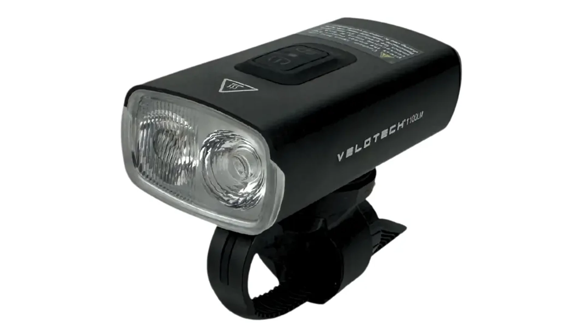 VELOTECH Vega 1100LM USB első lámpa fényérzékelővel és távolsági fénnyel, 1100 lumen, alu