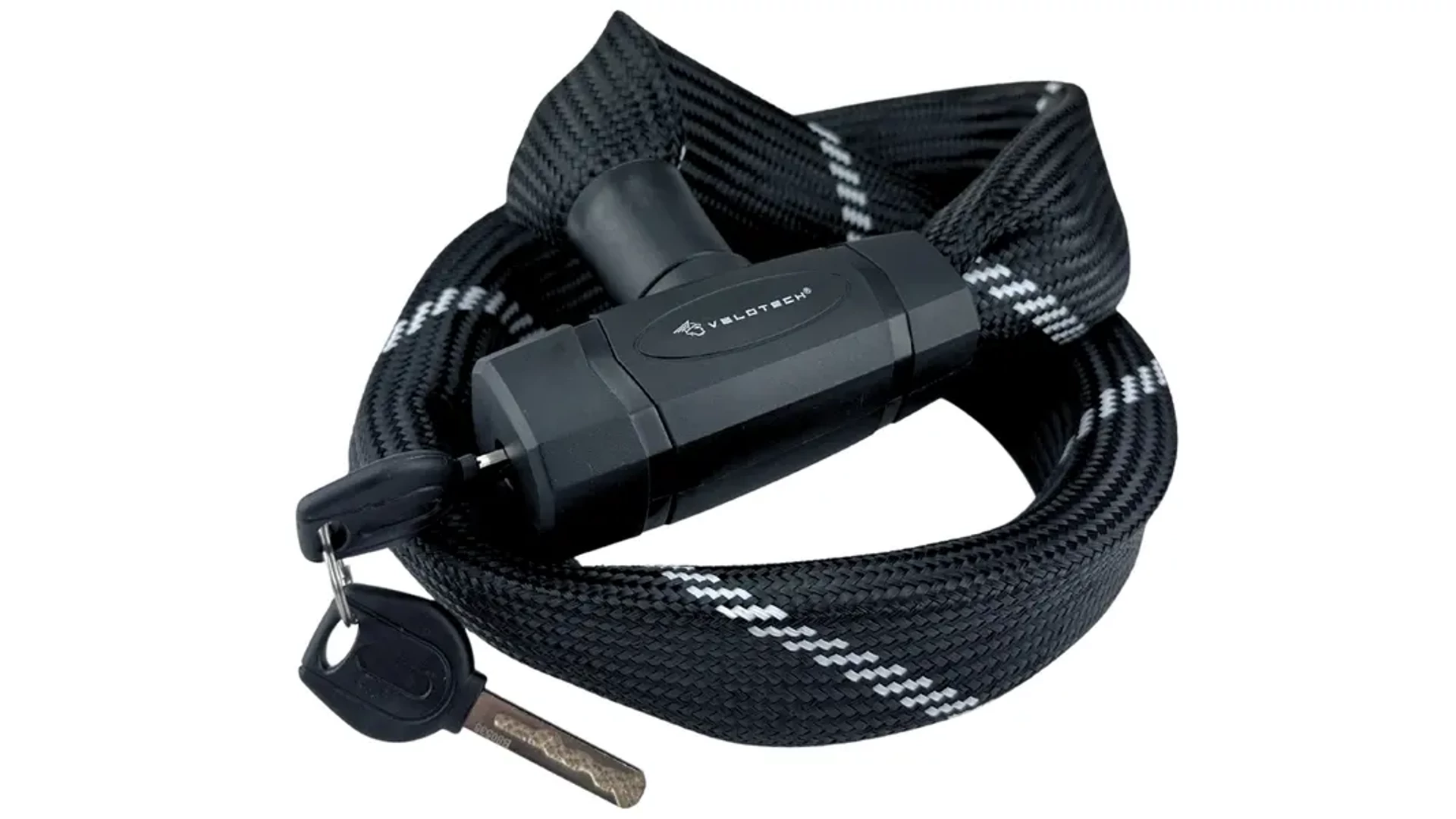 VELOTECH 8x900 kerékpárlakat (láncos zár), kulcsos, 90cm, fekete, fiber VELOTECH 8x900 kerékpárlakat (láncos zár), kulcsos, 90cm, fekete, fiber