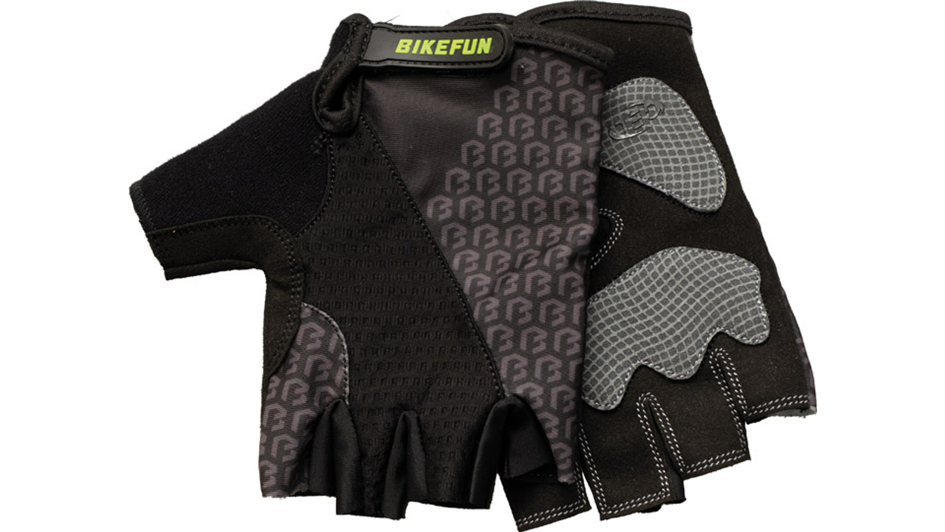 BIKEFUN Duke rövidujjú kerékpáros kesztyű, géles, szürke, S