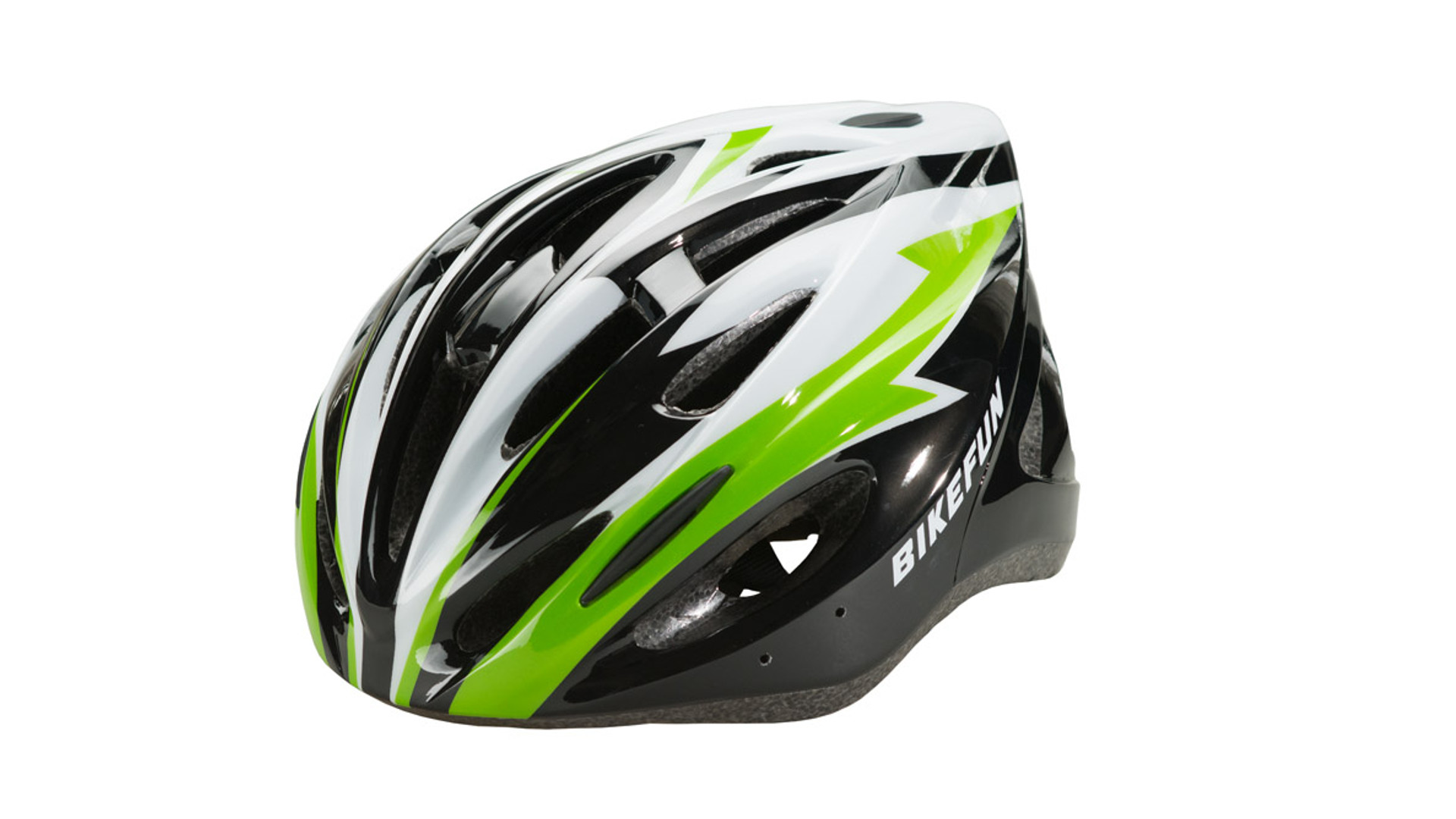 BIKEFUN Cobber kerékpáros sisak, fekete/zöld, L (58-61 cm)