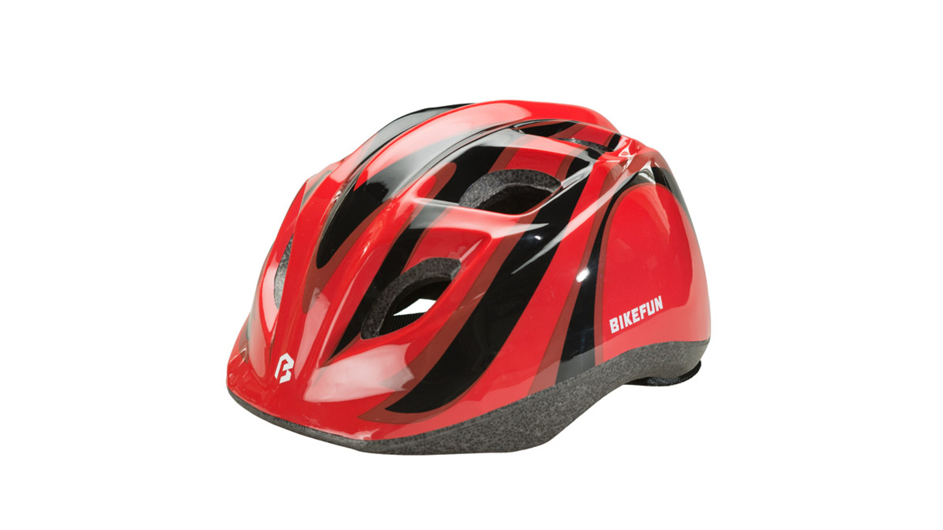 BIKEFUN Junior kerékpáros sisak, piros/fekete, S (48-52 cm) BIKEFUN Junior kerékpáros sisak, piros/fekete, S (48-52 cm)
