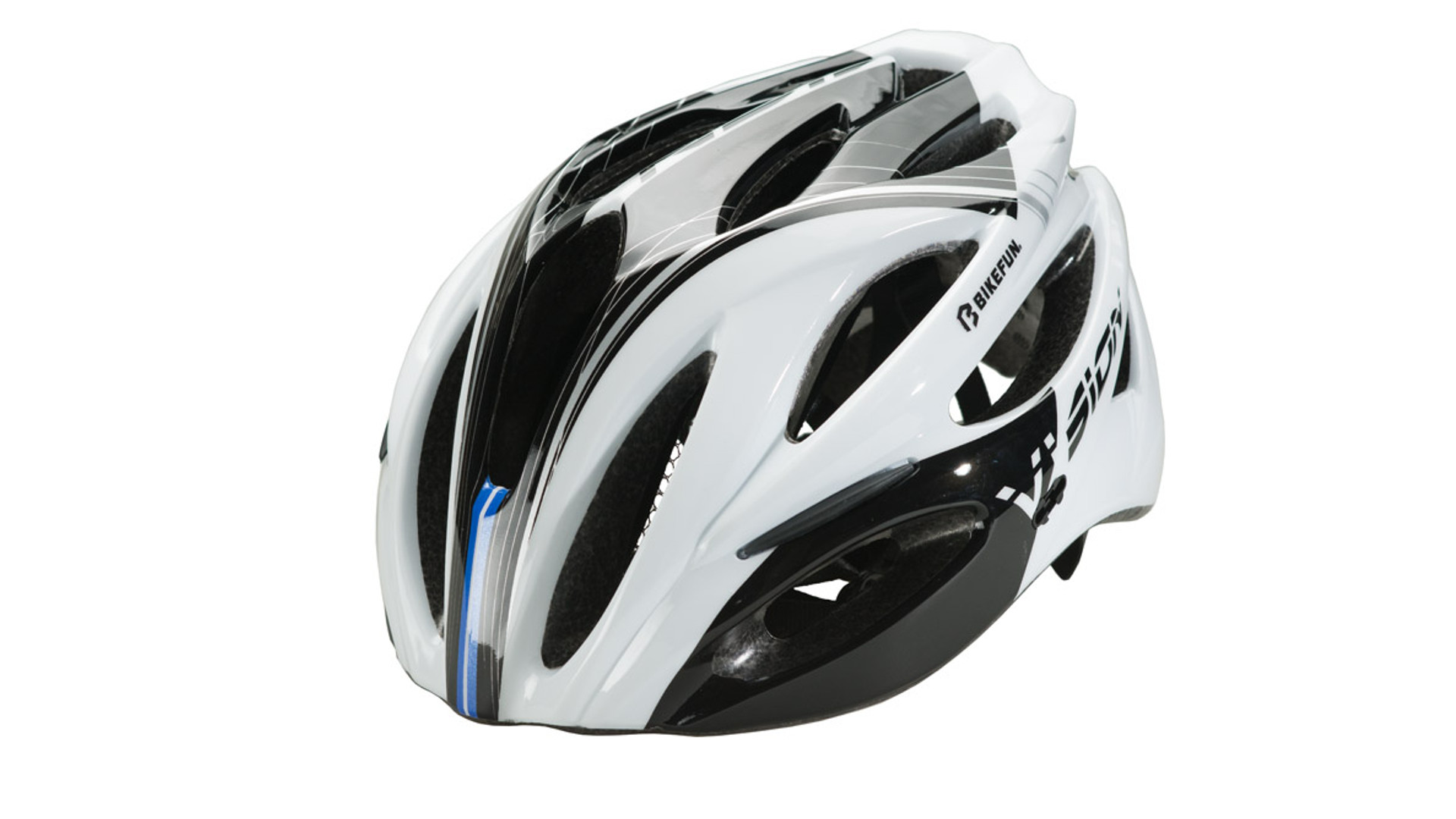 BIKEFUN Vision kerékpáros sisak, fekete-fehér, L (58-61 cm) BIKEFUN Vision kerékpáros sisak, fekete-fehér, L (58-61 cm)