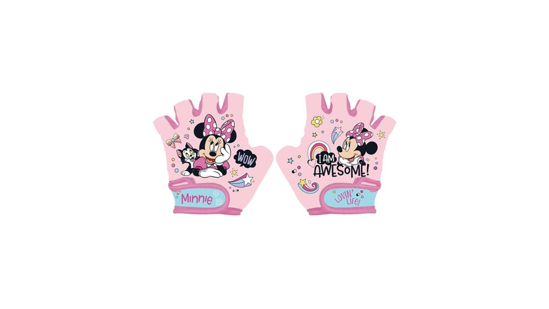 Disney Minnie Mouse gyermek kerékpáros kesztyű, rózsaszín, XS