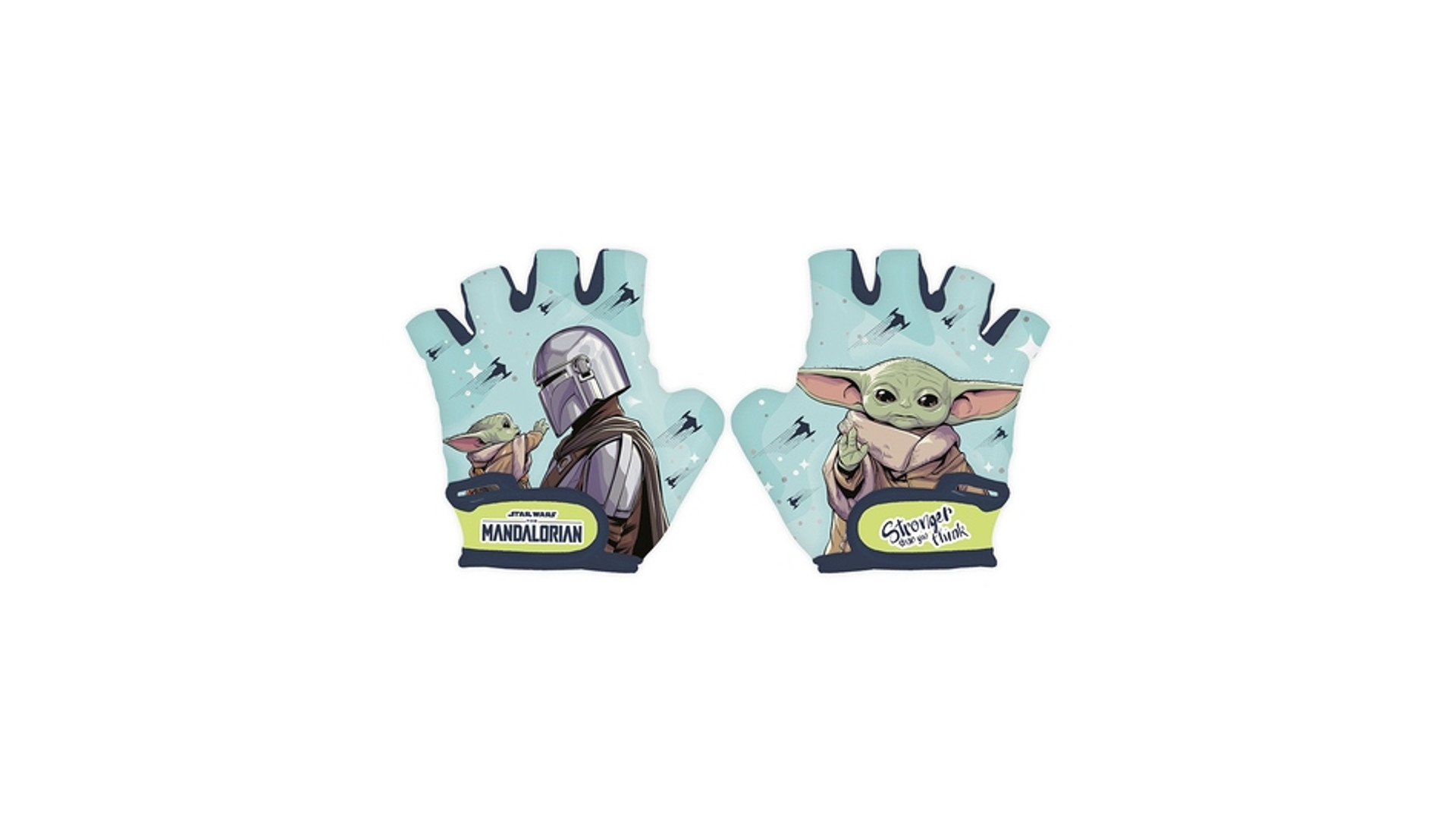 Disney / Star Wars Mandalóri gyermek kerékpáros kesztyű, türkiz