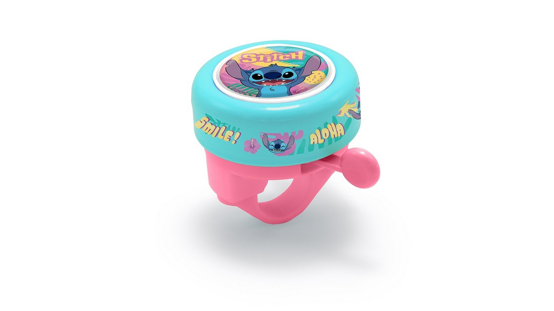 Disney Stitch gyermek kerékpár csengő, türkiz / rózsaszín, 55 mm Disney Stitch gyermek kerékpár csengő, türkiz / rózsaszín, 55 mm