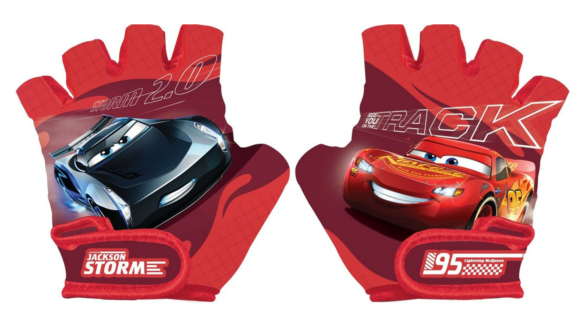 Disney Verdák gyermek kerékpáros kesztyű, piros Disney Verdák gyermek kerékpáros kesztyű, piros