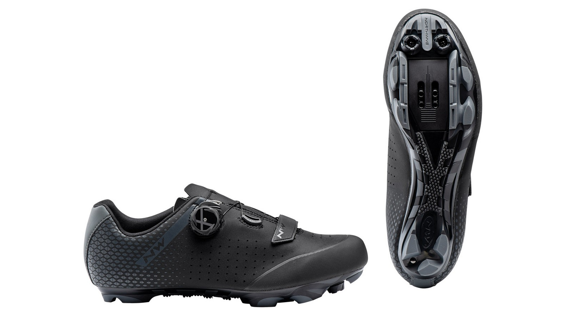 NORTHWAVE MTB Origin Plus 2 Wide Fit kerékpáros cipő, fekete/antracit, 43