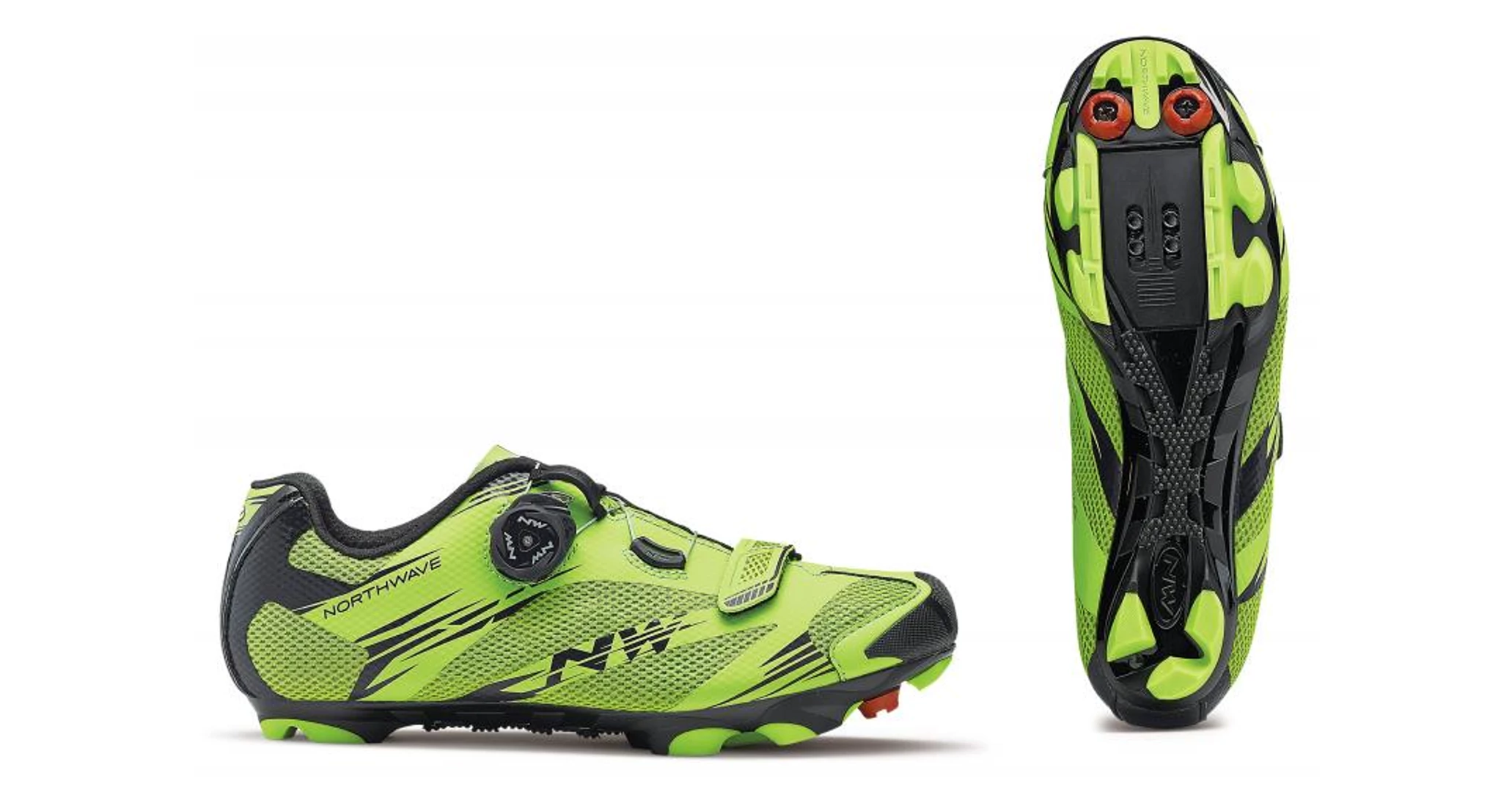 NORTHWAVE Scorpius 2 Plus MTB kerekparos cipo acid zold fekete 43.5 80162024 47 435