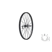 KLS Wasper Freewheel V-brake R fűzött hátsó kerék - 24col - V-fékes - szimplafalú - szabadonfutós - fekete