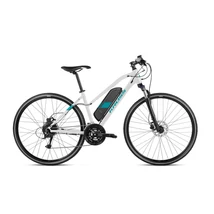 KROSS Evado Hybrid 1.0 D 28col női cross elektromos kerékpár - white / turquoise gloss