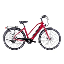 NEUZER Mantova 28col női túra/trekking elektromos kerékpár - merevvillás - matt bordó fekete