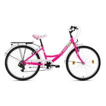 CSEPEL Flora 24col 6SP gyerek kerékpár - neonpink - virágmintás