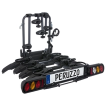 PERUZZO Pure Instict (Pure4 Lock) kerékpárszállító vonóhorogra 4 kerékpárhoz - zárható - sínes - acél