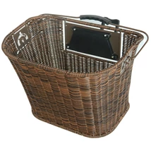 BIKETRADE Rattan QR első kosár - barna - polirattan - gyorskioldós