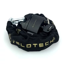 VELOTECH 8x900 láncos kerékpárzár minilakattal - 90cm - fekete/arany