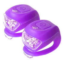 VELOTECH 2LED első és hátsó lámpa szett - elemes - lila