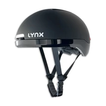 LYNX Citylight városi kerékpáros sisak első-hátsó USB világítással - uniszex - fekete