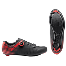 NORTHWAVE Road Core Plus 2 országúti kerékpáros cipő - fekete/fluo piros